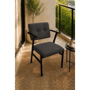 Opera Bahçe & Balkon Oturma Grubu Antrasit 2 Tekli Koltuk, 1 İkili Koltuk Ve Sehpa 2+1+1 Sehpalı Çay