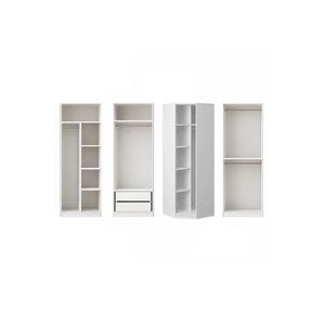 Gama Gardırop 8 Kapaklı Köşe Modül+ Çekmeceli+ Askılı+ Askılı Raflı+ Tekli Metal Kulplu 208 Cm Gardı