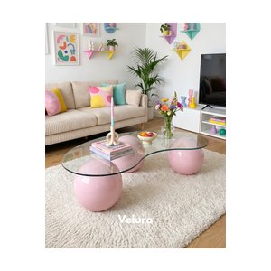 Küre Orta Sehpa - Pembe - Fasulye Şeffaf