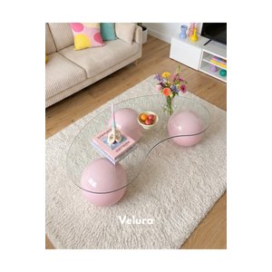 Küre Orta Sehpa - Pembe - Fasulye Şeffaf