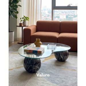 Küre Orta Sehpa - Venato Mermer - Fasulye Şeffaf