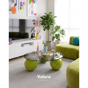 Küre Orta Sehpa - Fıstık Yeşili - Yuvarlak Füme