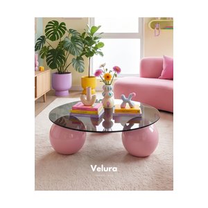 Küre Orta Sehpa - Pembe - Yuvarlak Füme