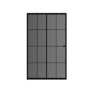 Duşakabin Ön Cephe Komple Buzlu Siyah Çizgi Karolaj - Ölçü : 127 Cm 127 cm