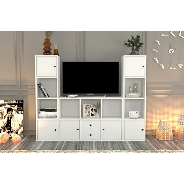 BK Concept Çekmeceli Tv Ünitesi Beyaz 165 Cm Tv-1076-ç