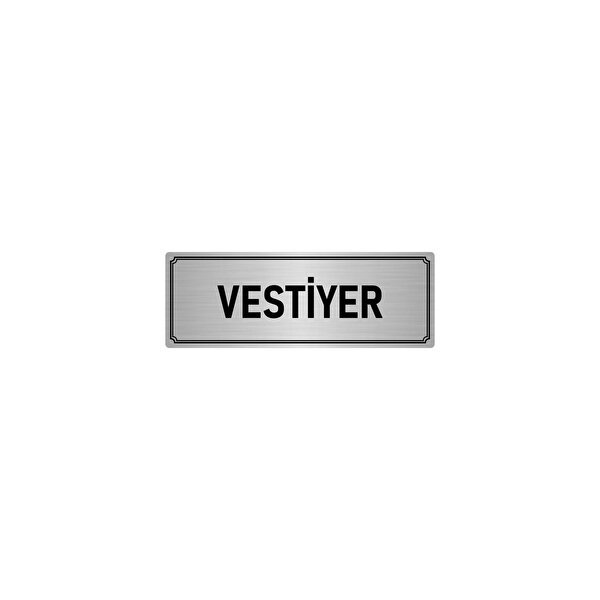 Özarslan Dizayn Metal Yönlendirme Levhası Departman Kapı İsimliği Vestiyer 10x20 Cm Gümüş Renk