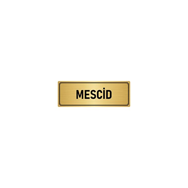 Özarslan Dizayn Metal Yönlendirme Levhası Departman Kapı İsimliği Mescid 7x20 Cm Altın Renk