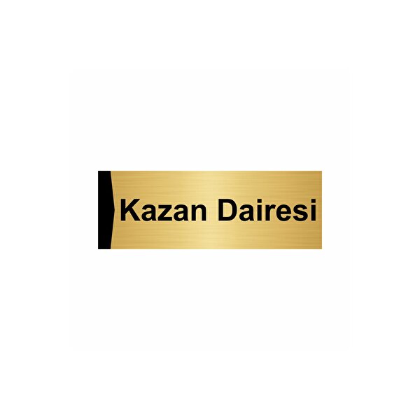 Özarslan Dizayn Kazan Dairesi 10x20cm Altın Renk Metal Yönlendirme Levhası