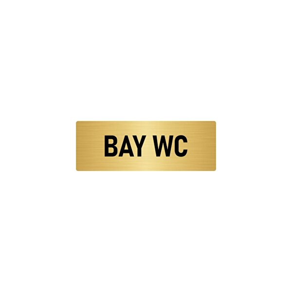 Özarslan Dizayn Metal Yönlendirme Levhası Departman Kapı İsimliği Bay Wc 10x20 Cm Altın Renk