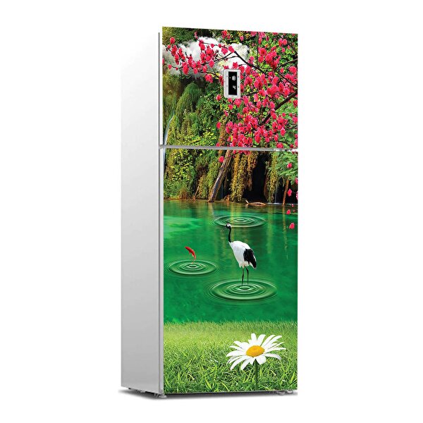 Stickerart Buzdolabı Sticker Kaplama Dolap Kaplama Etiketi Göl Papatya