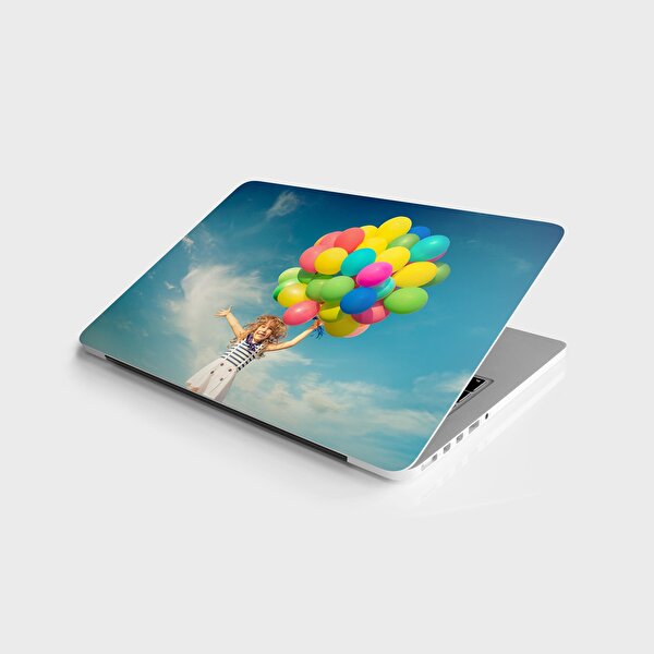 Stickerart Laptop Sticker Bilgisayar Notebook Pc Kaplama Etiketi Mutlu Çocuk Balon