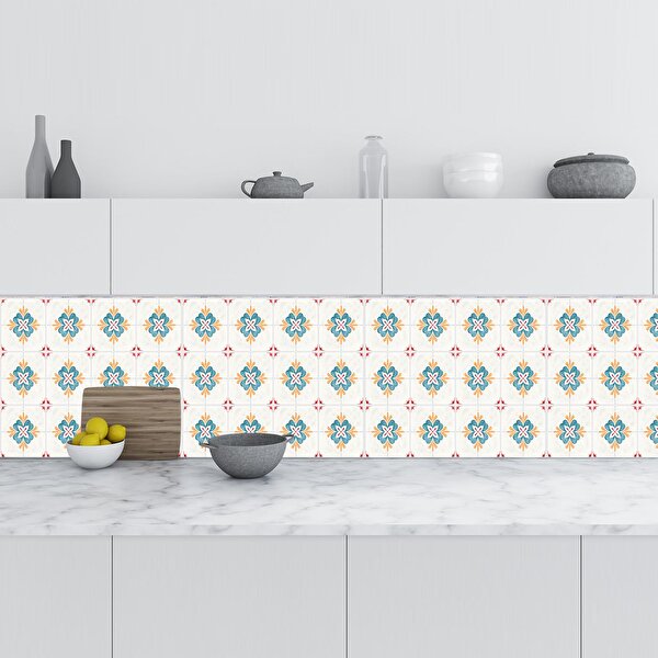 Stickerart Mutfak Tezgah Arası Folyo Fayans Kaplama Folyosu Tezgah Desen 60x400 cm