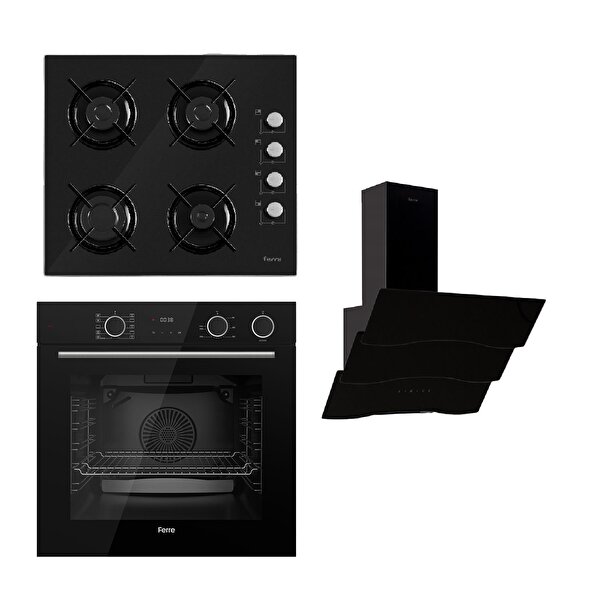 Ferre Steamart&fryart Serisi Buharlı Pişirme Siyah Set (2140 Ce Siyah+ Xe64cs +d023 )