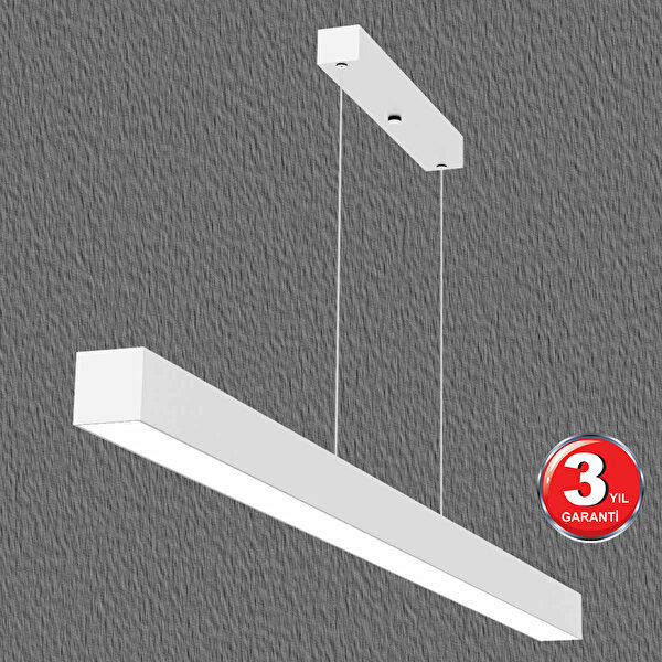 Hegza Lighting Lineer 120cm Beyaz Kasa Gün Işığı Ledli Modern Led Avize Salon Mutfak Oturma Yatak Odası Sarkıt Lineer Gün Işığı (4000K)