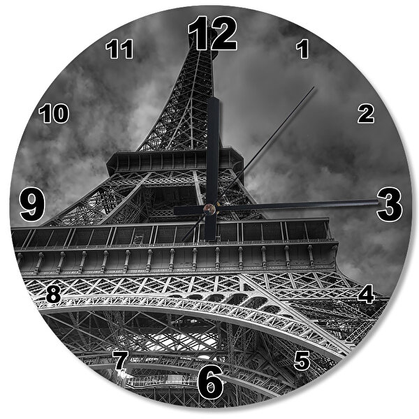 Cakasaat Eiffel Kulesi Ahşap Duvar Saati