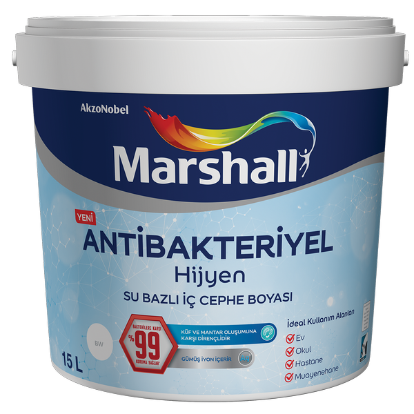 Antibakteriyel Hijyen Iç Cephe Duvar Boyası 15 Lt Lokum
