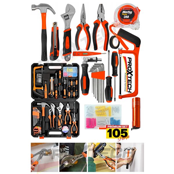 Proxtech Premium Kalite 105 Parça Chrome Vanadium Özel Alışımlı