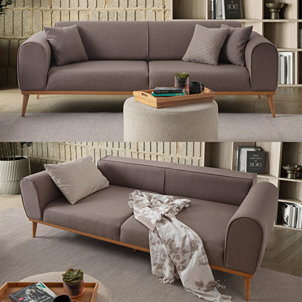 Edsy Home Edsy Home Rebull 3'lü Koltuk Kahverengi | Koltuk Takımları