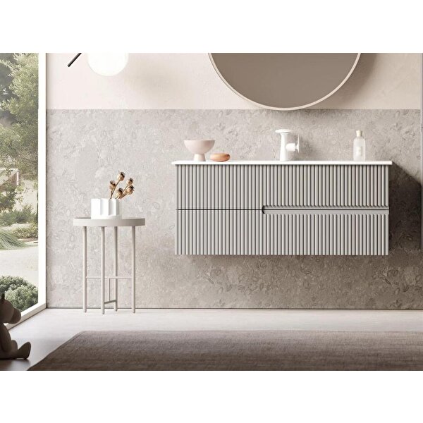 Orka Orka Moonlight 90 Cm Vizon Banyo Dolabı Alt Modül Ve Lavabo