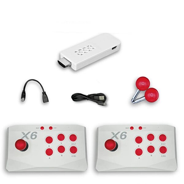 ScHitec Schitec X6 4khd Kablosuz Çift Arcade Joystickli Retro Oyun