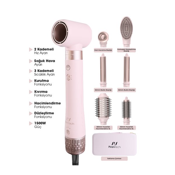 Pirantech Ks-611 Airbreeze 6 Başlıklı Saç Şekillendirme Ve Kurutma
