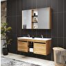 Denko Twin 120 Cm Mdf Ud Banyo Dolabı Alt Modül Ve Lavabo
