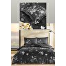 Taç Roxane Saten Siyah Çift Kişilik Uyku Seti - Nevresim Takımı + Yorgan + Yastık
