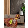 Softmicro Etnik Desenli Boho 180x300 Cm  Koltuk Örtüsü Şalı, Kanepe Örtüsü, Tv Battaniyesi Kiremit Rengi