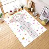 Kelebekli Kaymaz Taban Makinede Yıkanabilir Beyaz Seksek Desenli Çocuk Odası Halısı Oyun Halısı