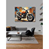 Kanvas Tablo Turuncu Chopper Motosiklet