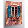 Kanvas Tablo Retro Pencere Ve Çiçekler