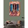 Kanvas Tablo Retro Pencere Ve Çiçekler