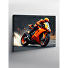 Kanvas Tablo Turuncu Yarış Motosikleti