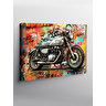 Kanvas Tablo Nostaljik Motosiklet Çizimi
