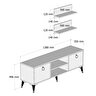 Ferniso Mobilya 138 cm Tv Ünitesi Çam-Mermer Desen