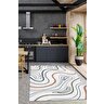 Homshtag Biftek Sanatı Açık Renkli Mutfak Halısı Yazılı Minimal Halı Geometrik Mutfak Temalı Halı