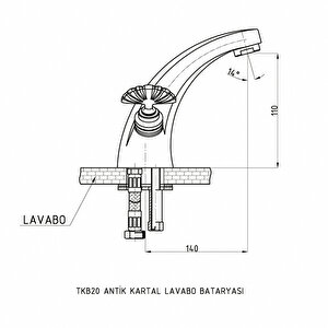 Antik Gövde Kartal Lavabo Bataryası