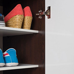 Elegant Aynalı Portmanto Venge Beyaz