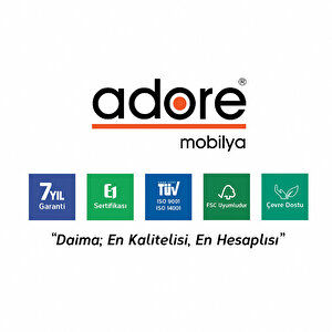 Elegant Aynalı Portmanto Venge Beyaz