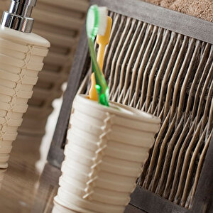 Palm Banyo Aksesuarı Diş Fırçalık Bej