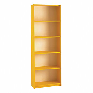 Modern 5 Raflı Kitaplık Sarı