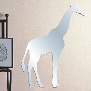 Şekilli Aynalı Sticker Zürafa