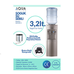 Aqua Vision Gümüş Soğuk Ilık Su Sebili SS01BS-S