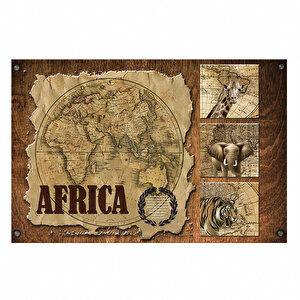 Africa Harita Dev Boyut Kanvas Tablo AFK-02