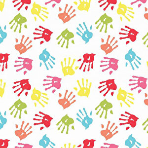 219-4 Bn Wallpapers Renkli Eller Desenli Çocuk Odası Duvar Kağıdı