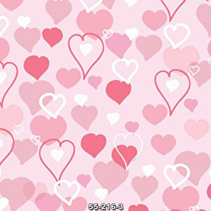 216-3 Bn Wallpapers Kalp Desenli Çocuk Odası Duvar Kağıdı