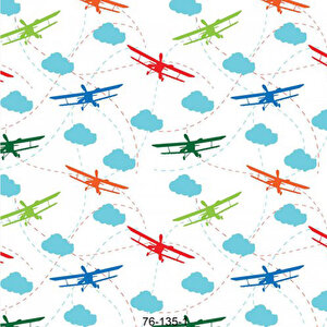 135-1 Bn Wallpapers Uçak Desenli Çocuk Odası Duvar Kağıdı