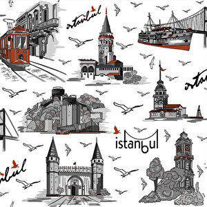 İstanbul Desenli Duvar Kağıdı 1034A