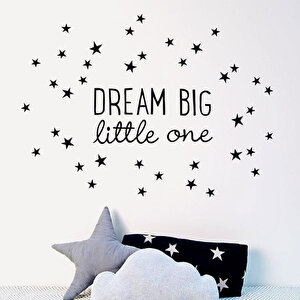 Tilki Dünyası Dream Big Little One Siyah Bebek Ve Çocuk Odası Sticker Tilki/76303
