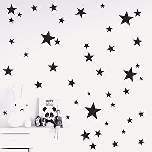 Tilki Dünyası 200 Adet Siyah Yıldızlar Çocuk Ve Bebek Odası Duvar Sticker